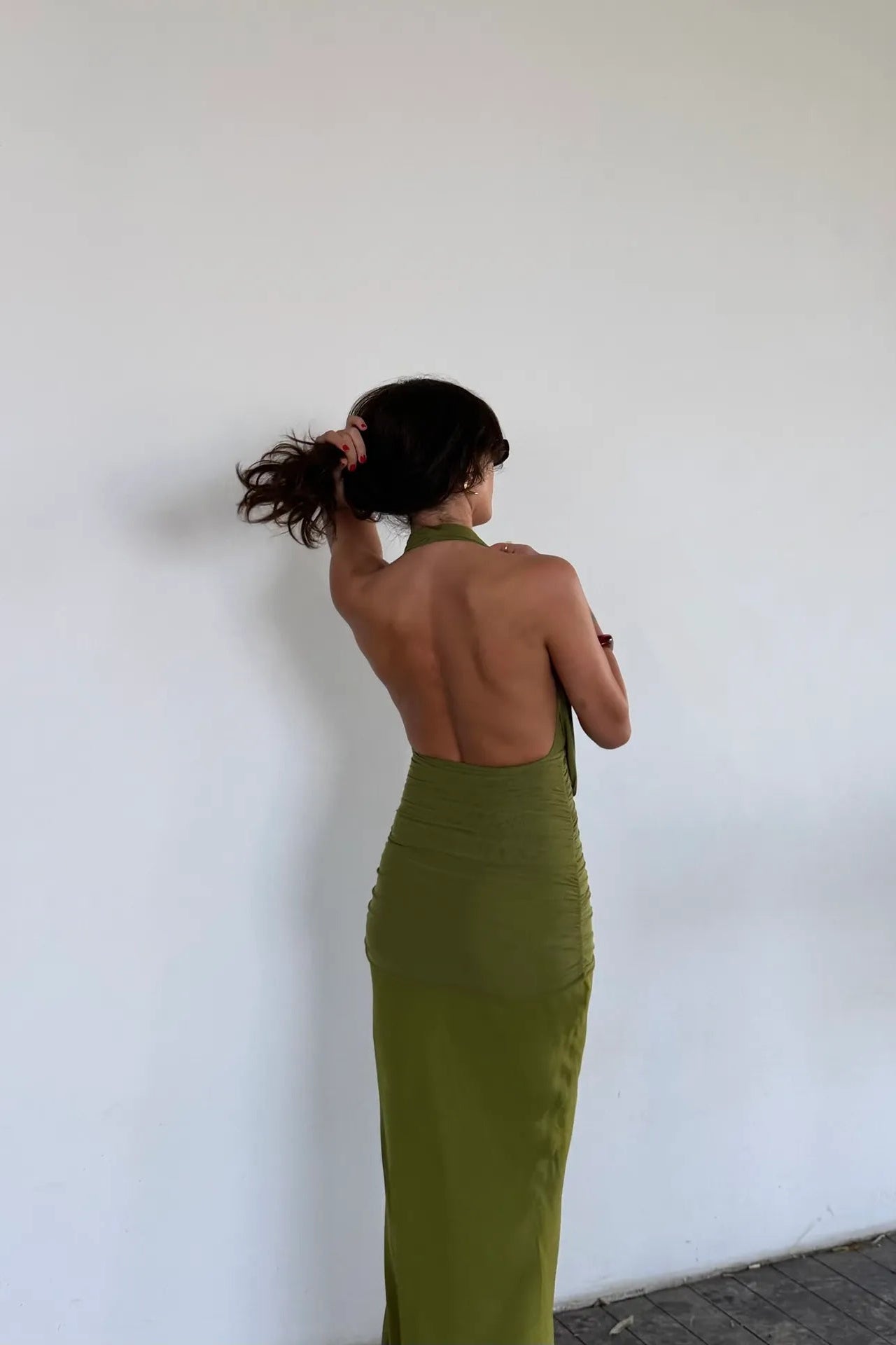 Cassis Drape Maxi Dress | Fern
