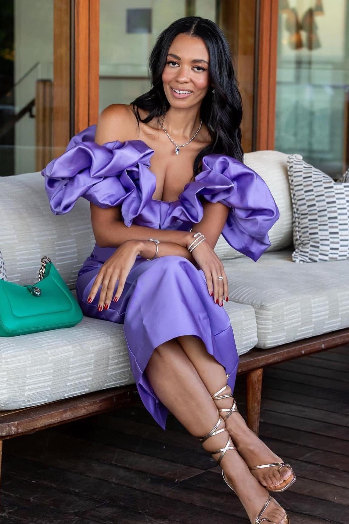 SUZI OFF SHOULDER MIDI DRESS