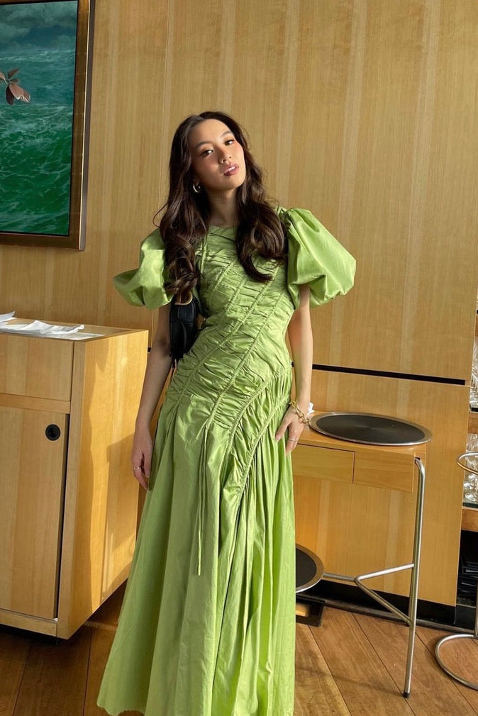 SIREN DRAWSTRING MIDI DRESS