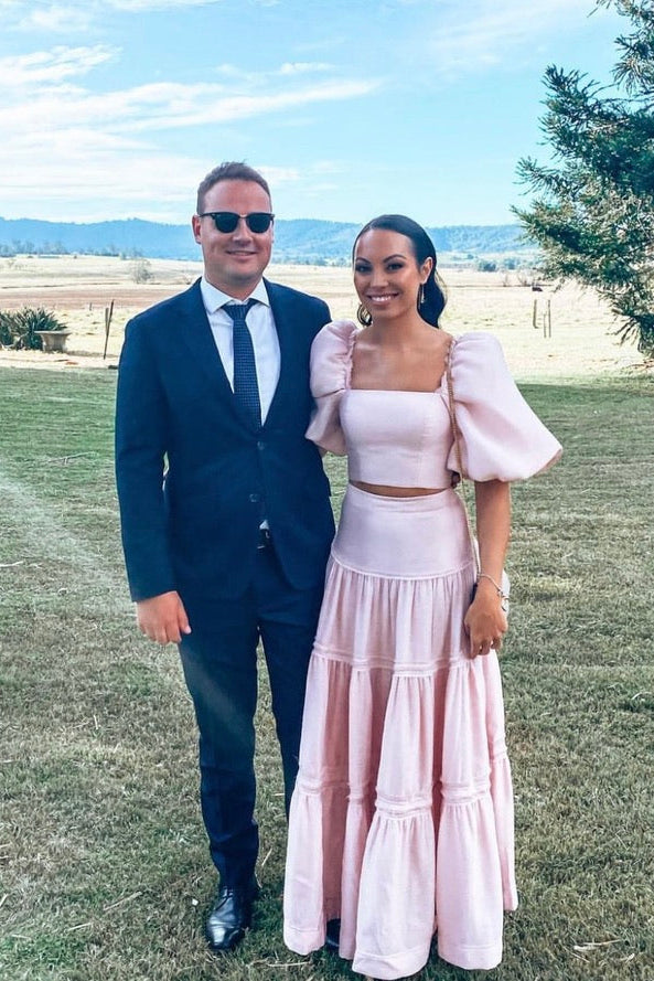 ESME PUFF SLEEVE MAXI SET | DUSTY PINK