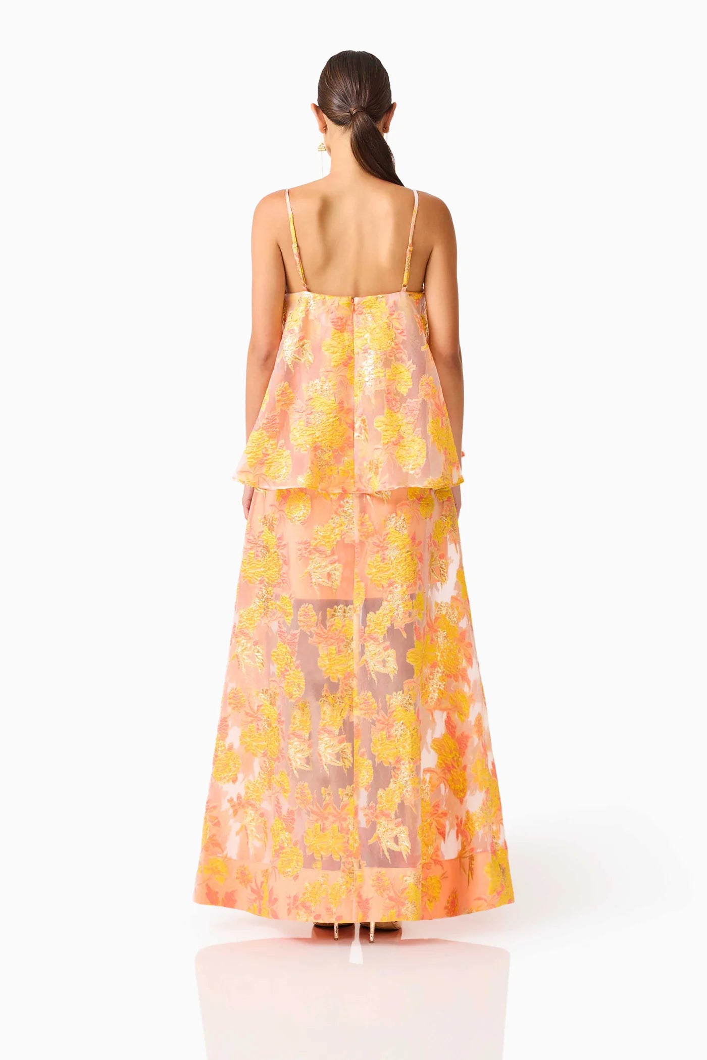 ELYSIA TIERED GOWN | ORANGE FLORAL