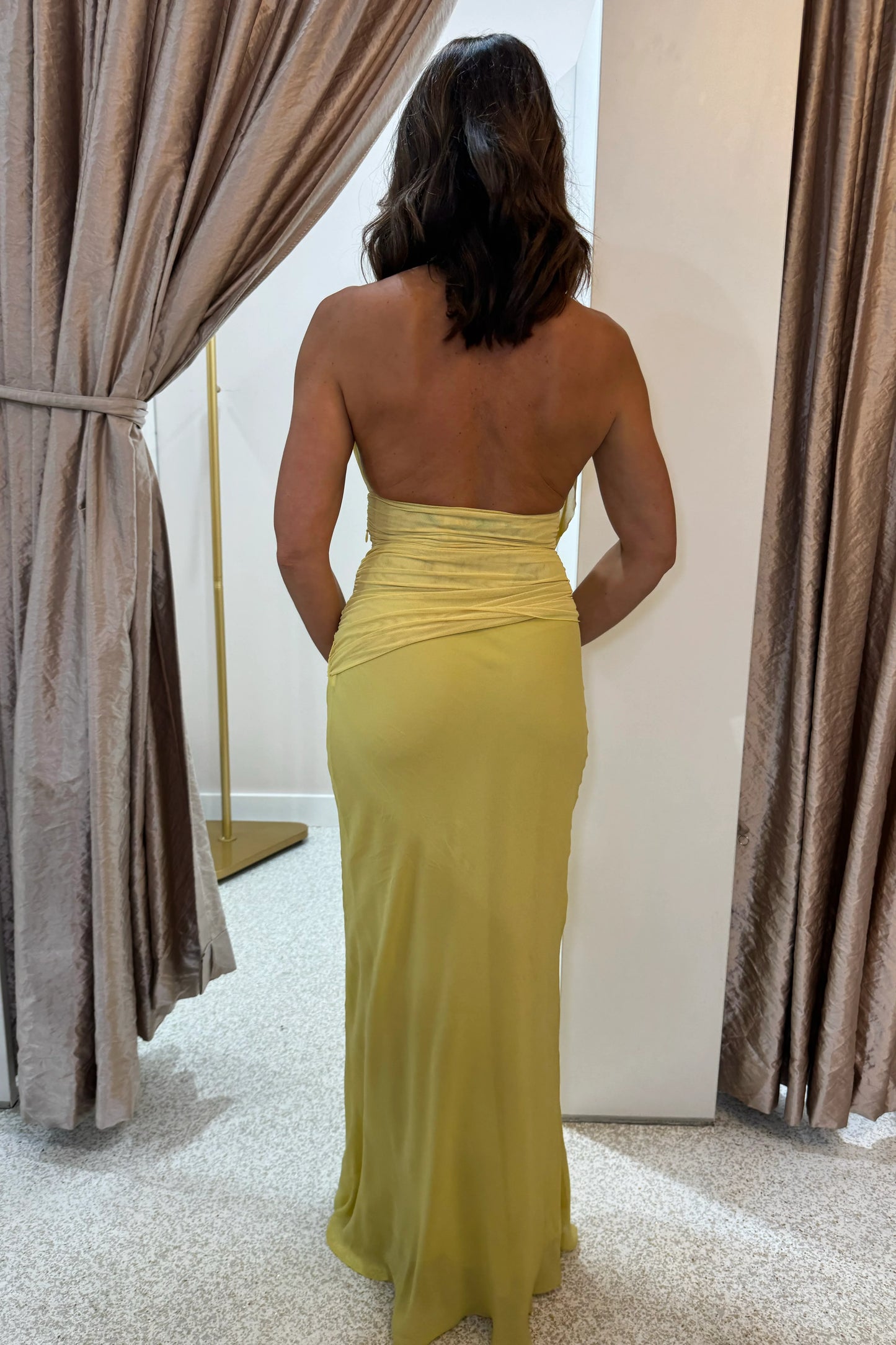 CASSIS DRAPE MAXI DRESS | CITRON