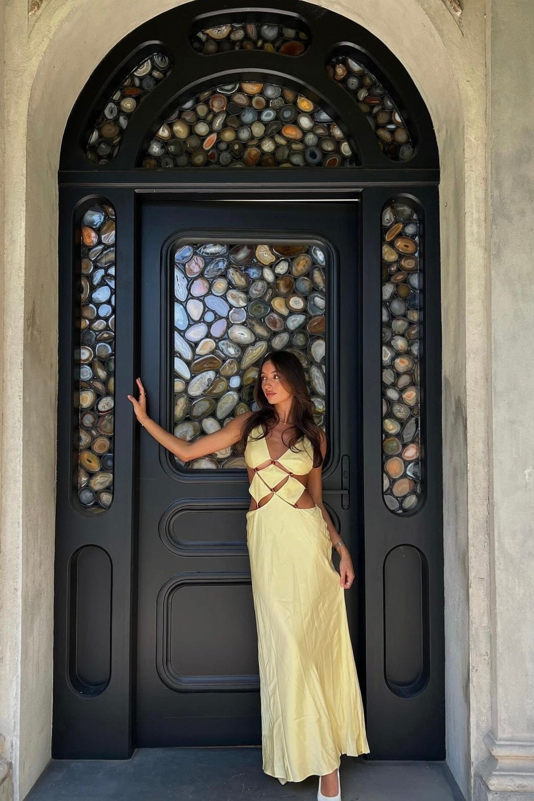 AGATHE DIAMOND DRESS | BUTTER YELLOW