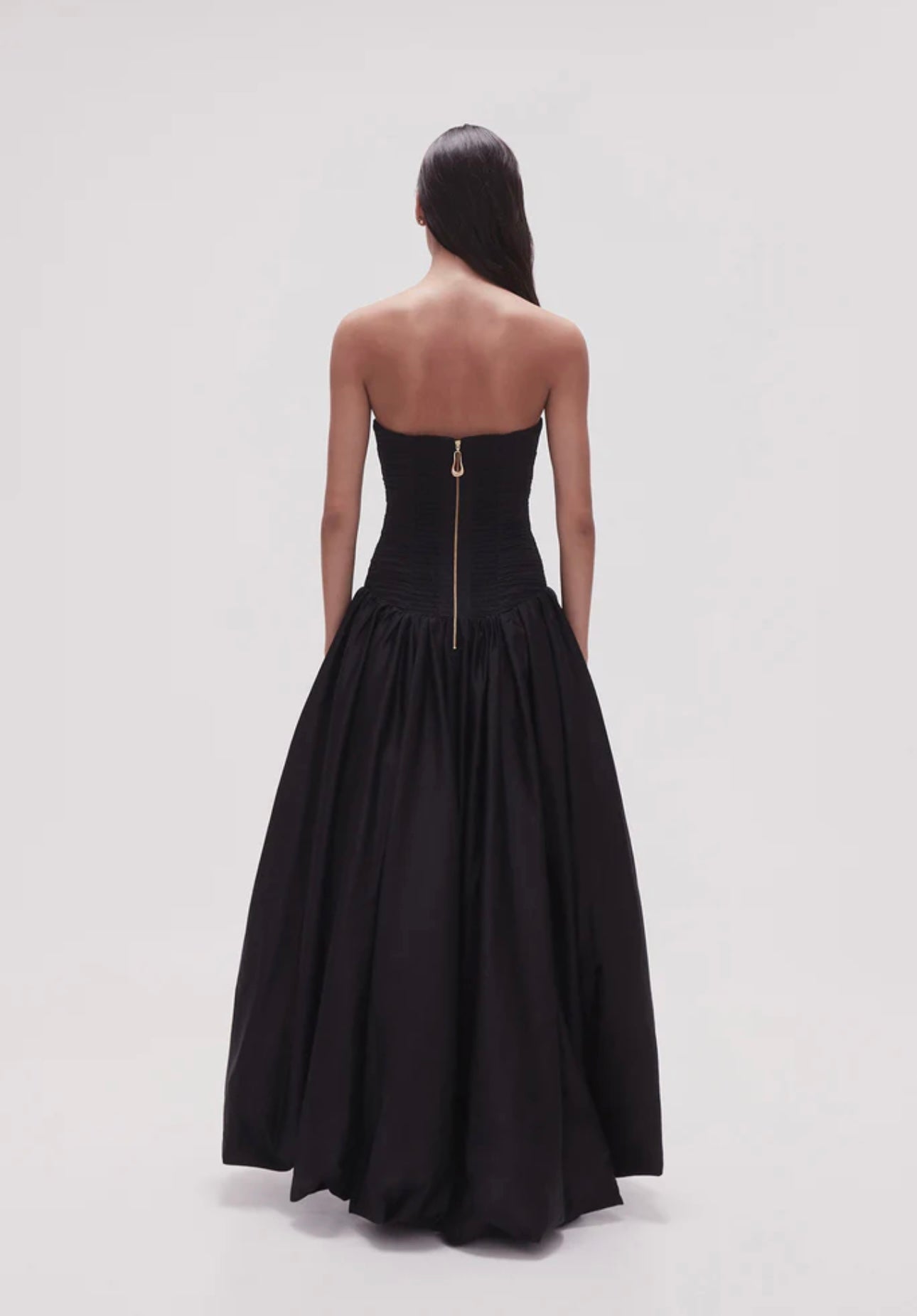 VIOLETTE BUBBLE HEM MAXI DRESS | BLACK