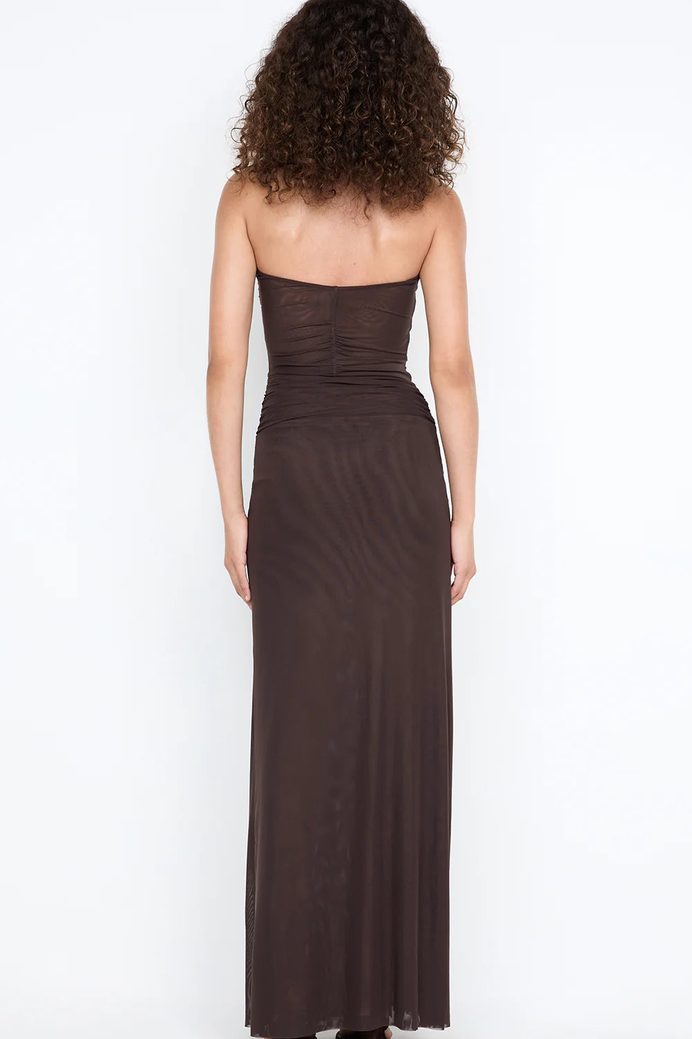 IDA STRAPLESS DRESS | DARK CHOCOLATE