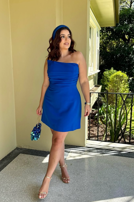 CASSIE STRAPLESS MINI DRESS | COBALT