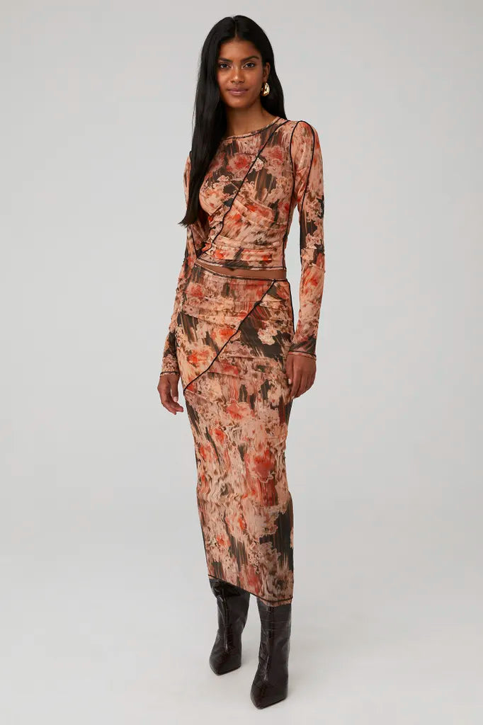 AVERIL GATHERED LONG SLEEVE TOP