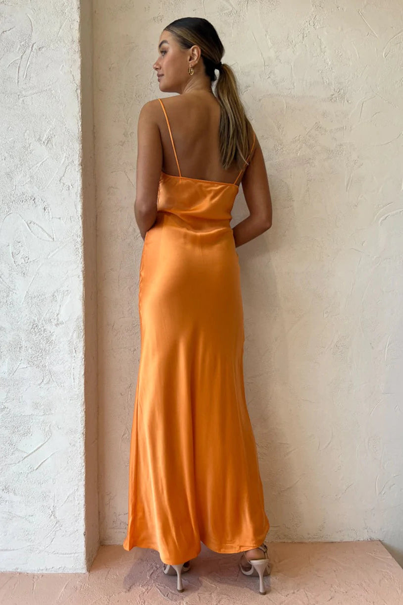 AMBER V MAXI DRESS | ORANGE