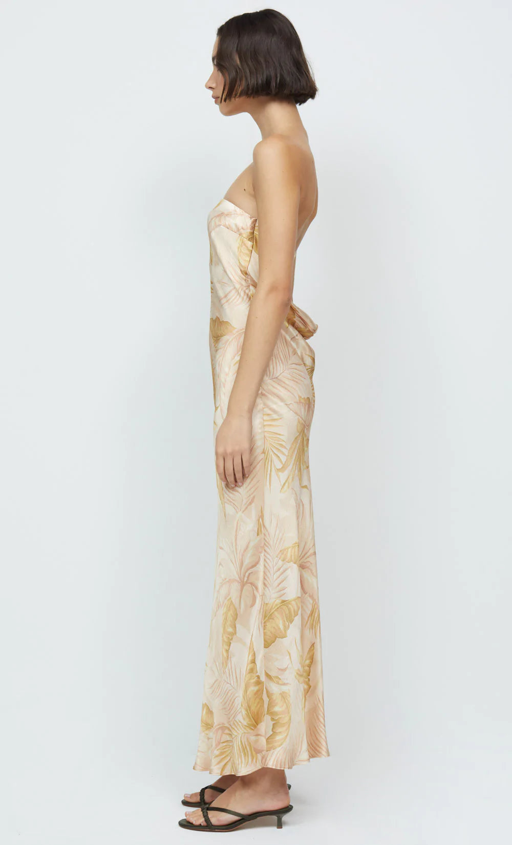 DUSTY PALMS STRAPLESS MAXI