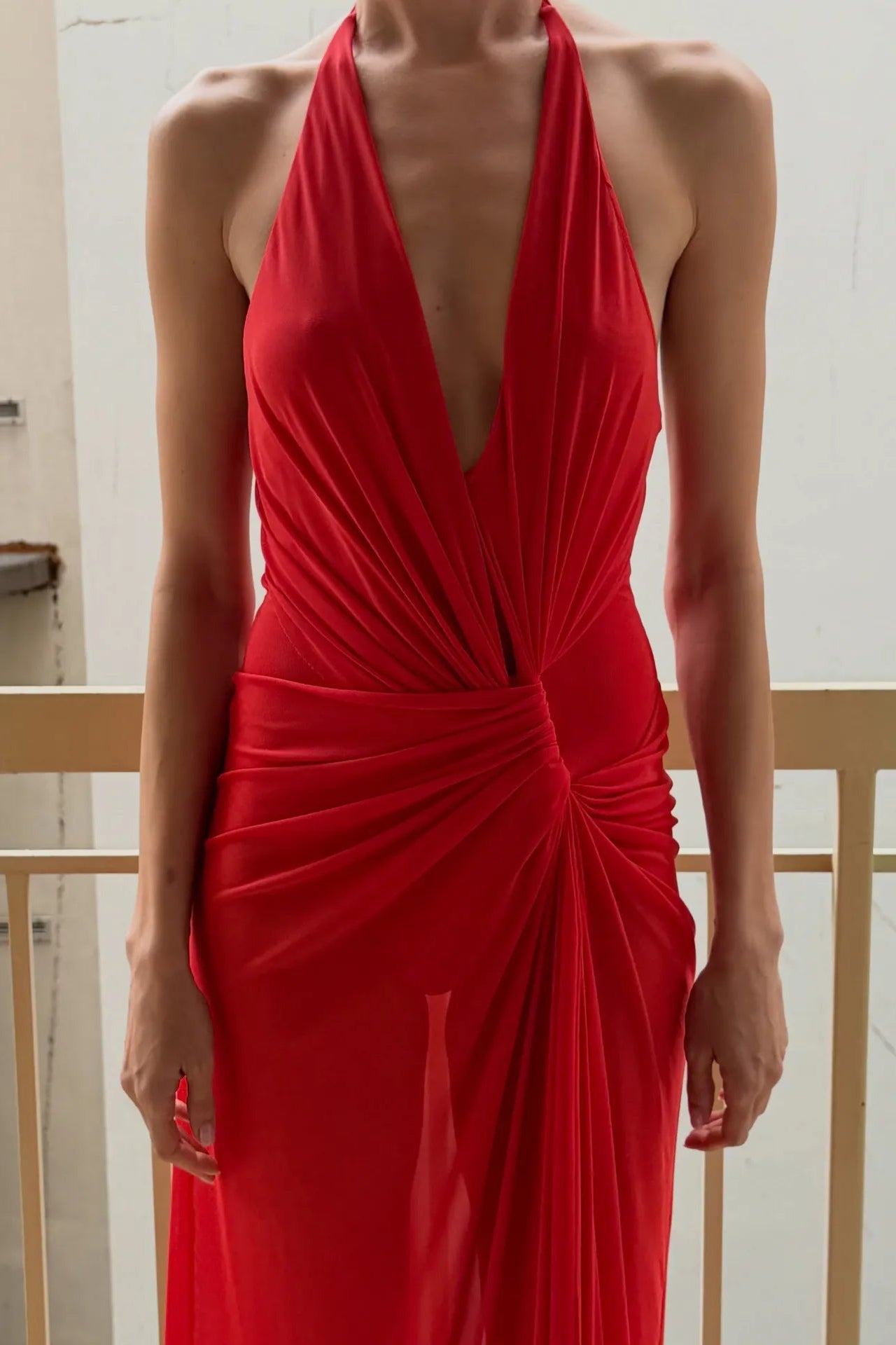 Xanthi V Neck Maxi Dress | Flame