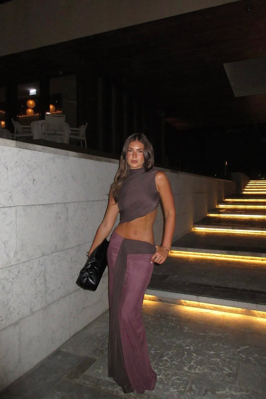 Conni Maxi Dress | Aubergine/ Dark Choc