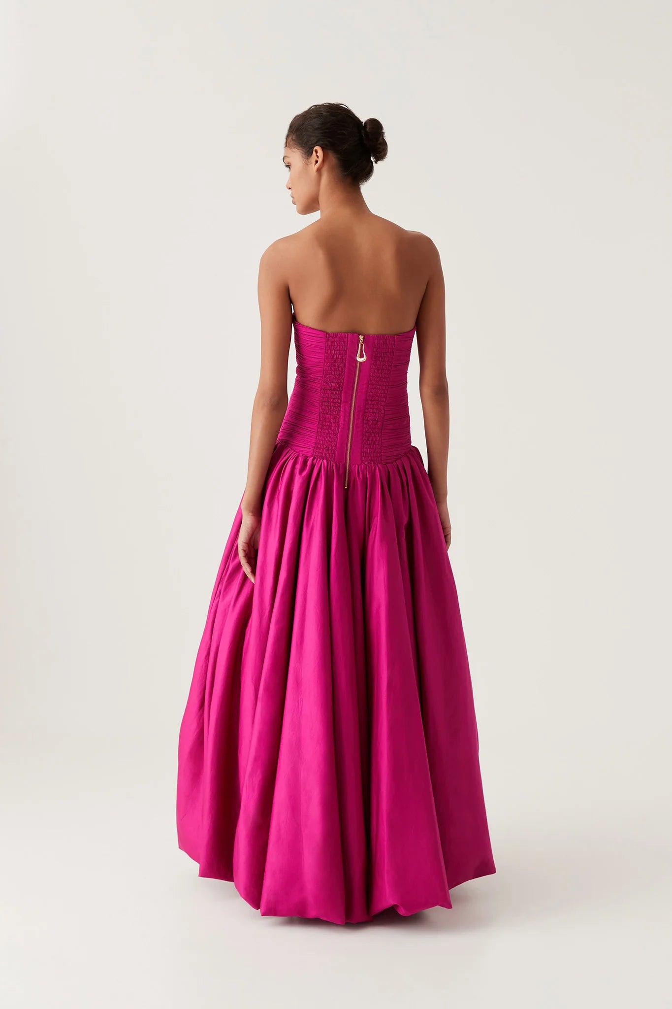 VIOLETTE BUBBLE HEM MAXI DRESS | DEEP MAGENTA