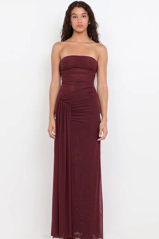 IDA STRAPLESS DRESS | BLACKBERRY