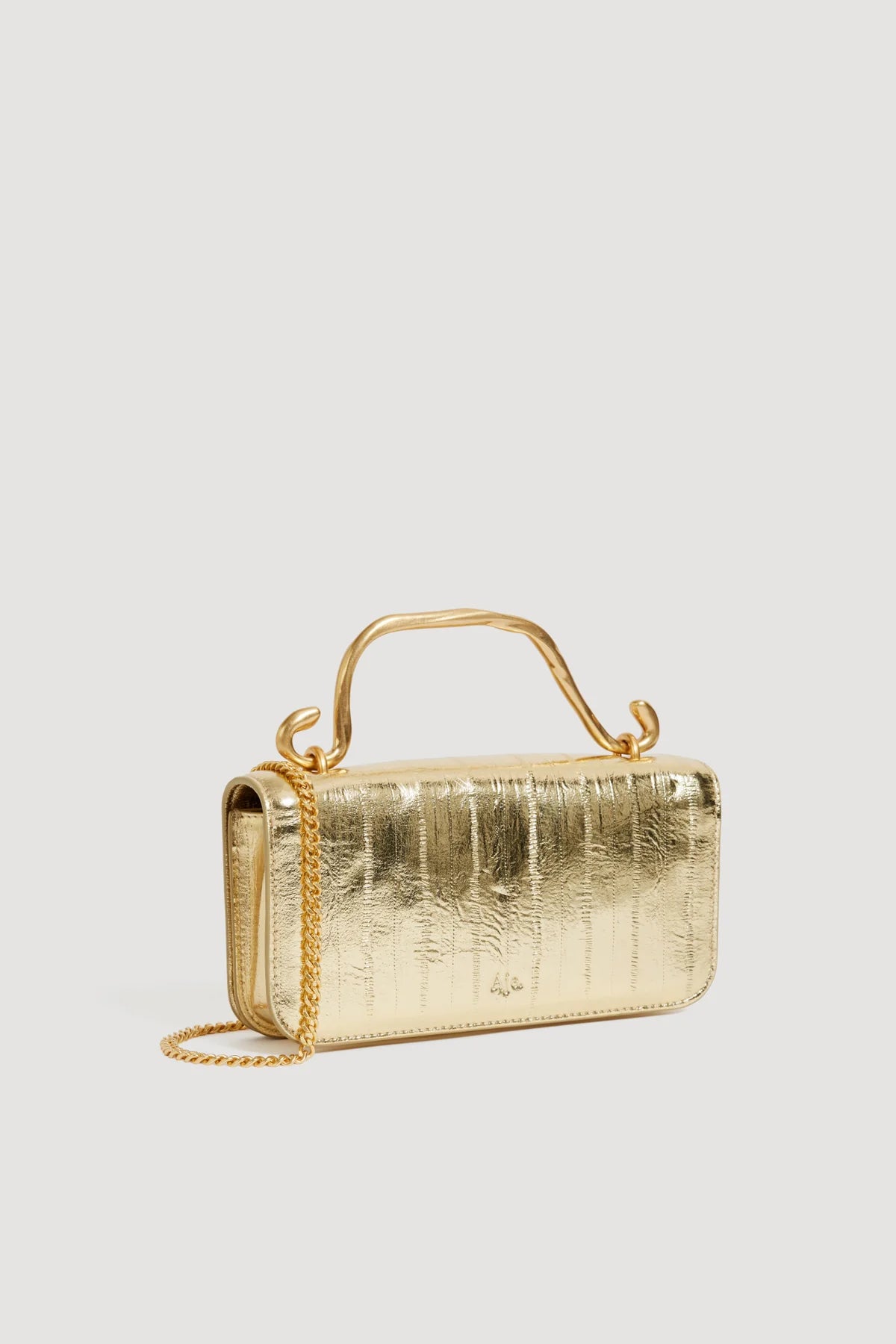 Celeste Emboss Flower Clutch | Gold Eel
