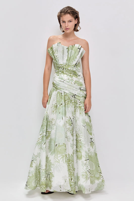 REFLECTOR GOWN | OLIVE NATIVE FLORAL