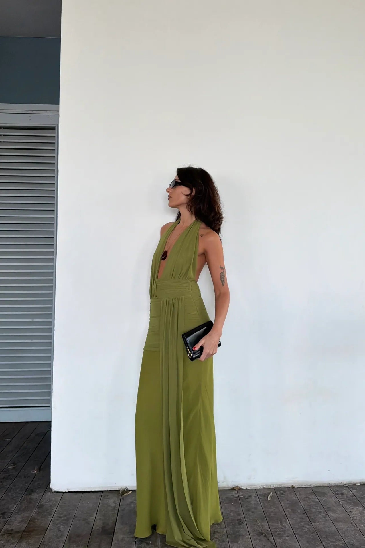 Cassis Drape Maxi Dress | Fern