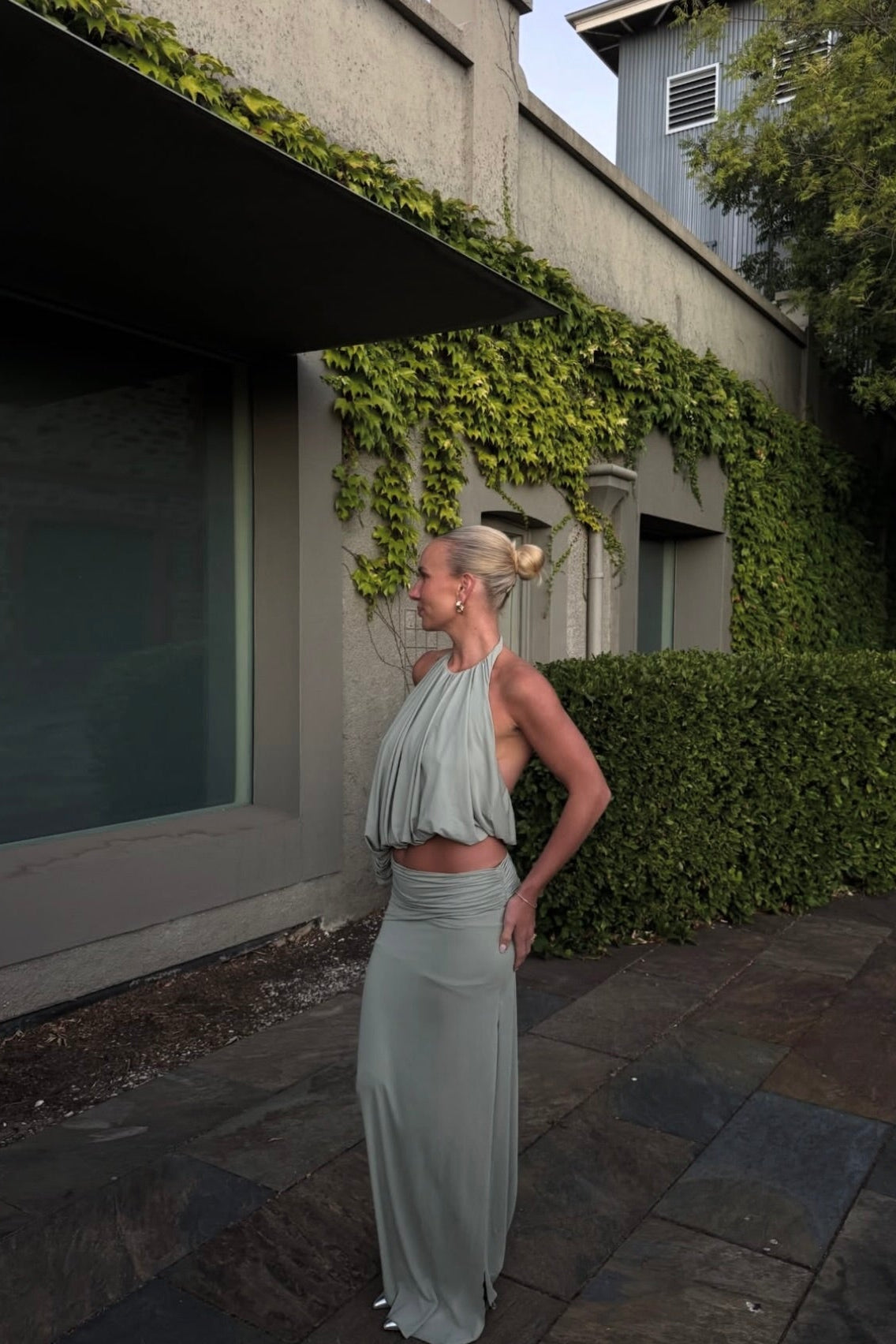 CADENCE RACER MAXI DRESS | PISTACHIO