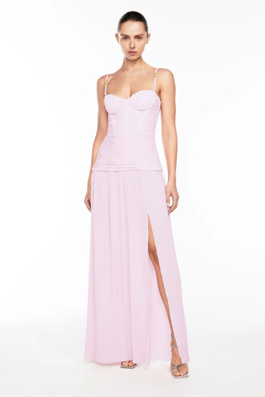 DOUBLE TIME PLEAT DRESS | HYDRANGEA