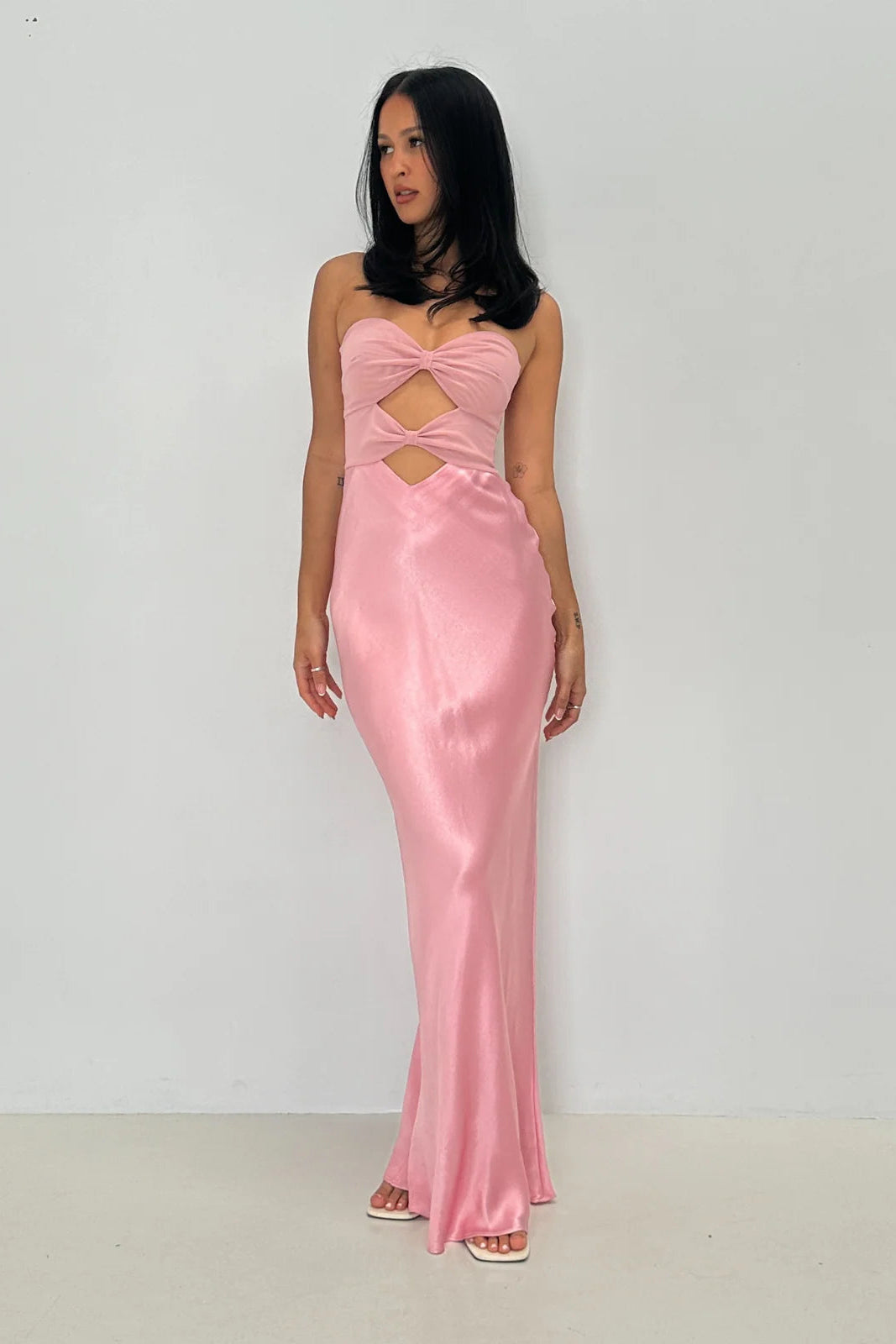 HALLE STRAPLESS DRESS | DUSTY PINK