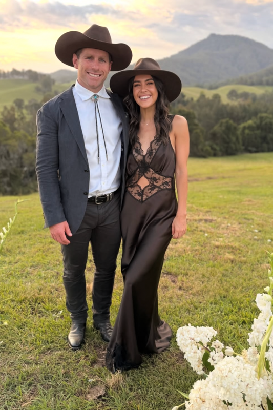 ARIES CUT OUT GOWN | BITTER CHOCOLATE