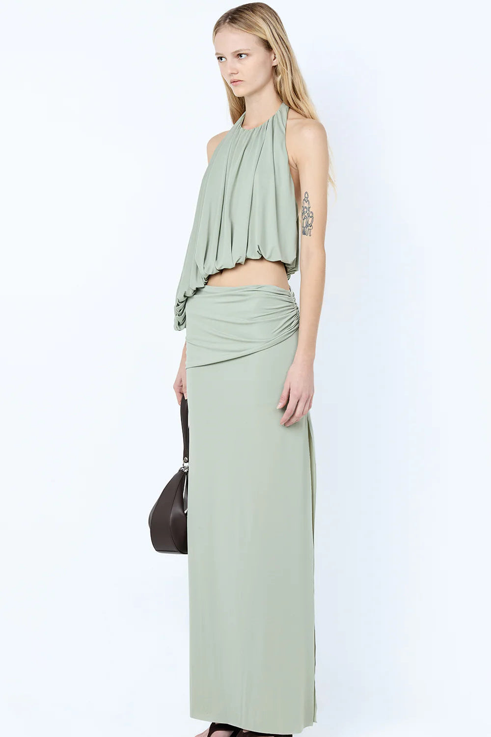 CADENCE RACER MAXI DRESS | PISTACHIO