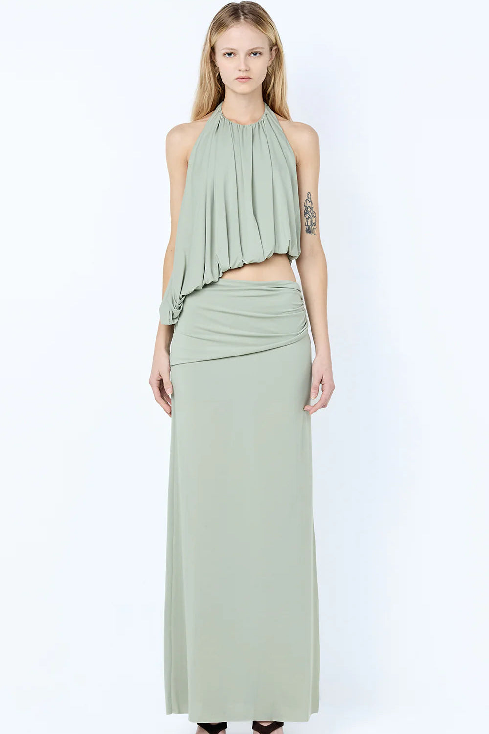 CADENCE RACER MAXI DRESS | PISTACHIO