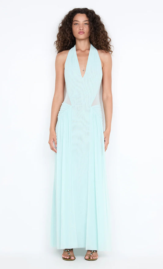 JUNIPER HALTER MAXI DRESS | SPEARMINT