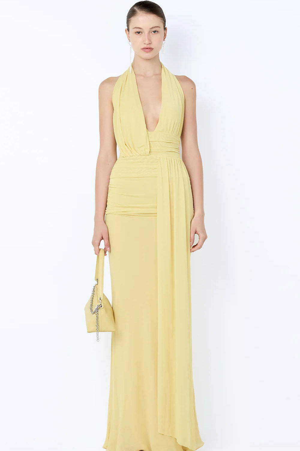 CASSIS DRAPE MAXI DRESS | CITRON