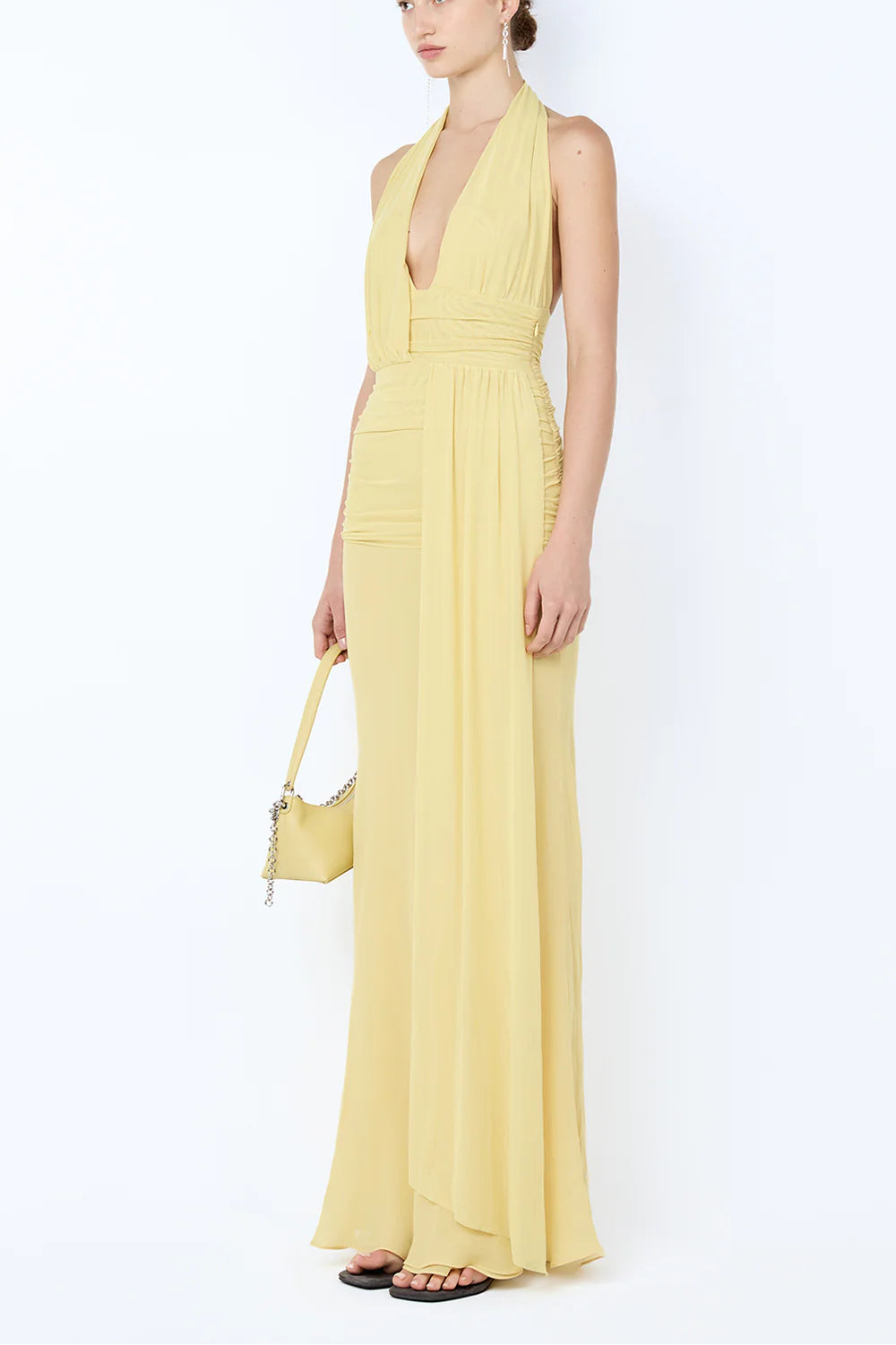 CASSIS DRAPE MAXI DRESS | CITRON