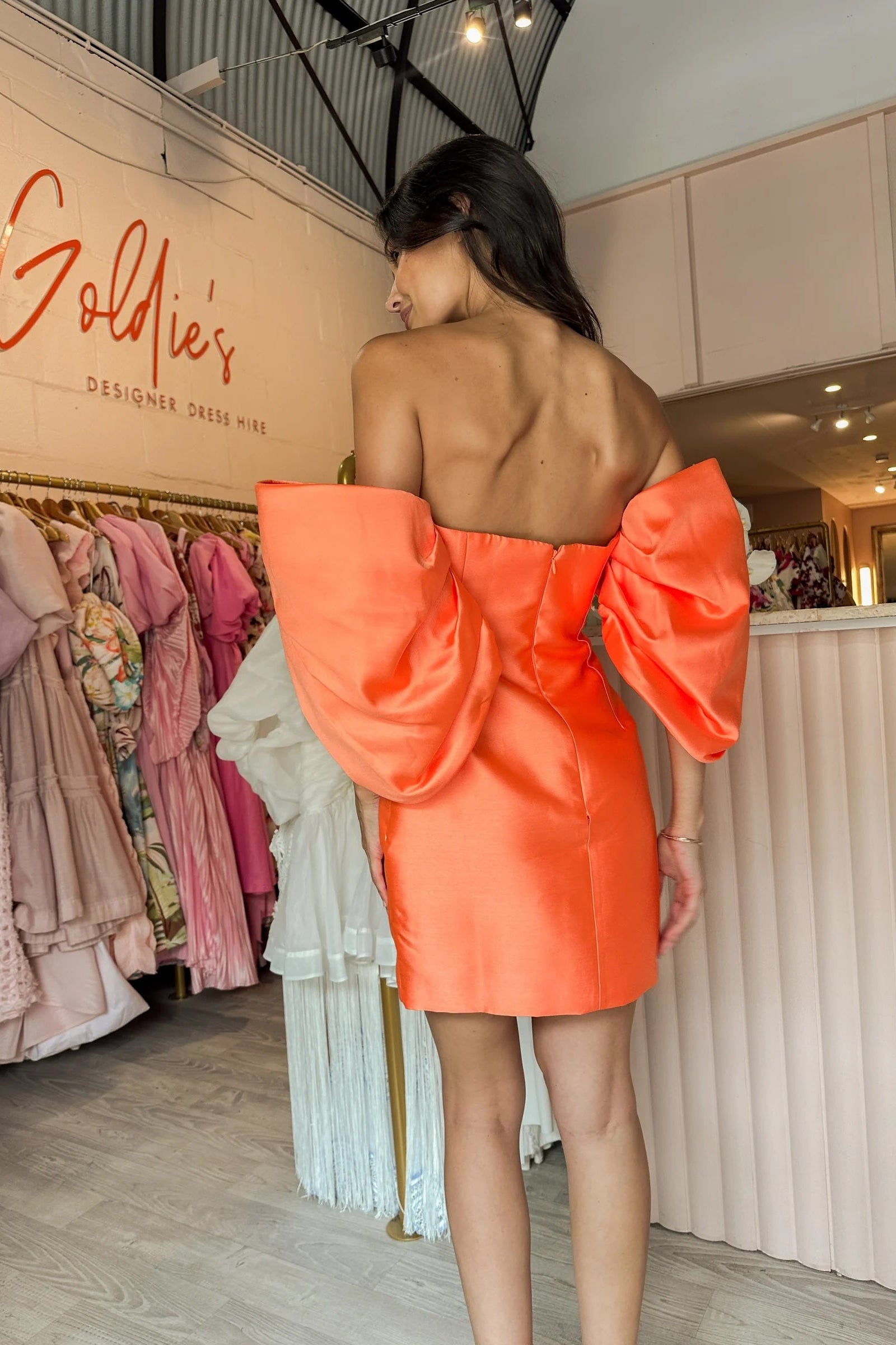 coral designer dress Coral Gold Strapless Cocktail Dress 25668