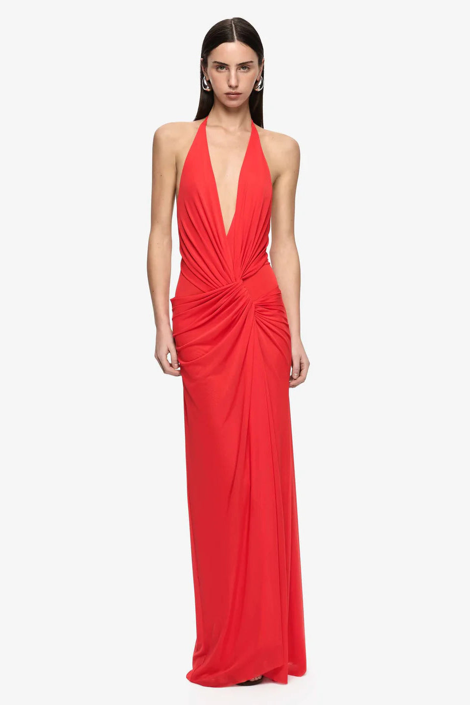Xanthi V Neck Maxi Dress | Flame