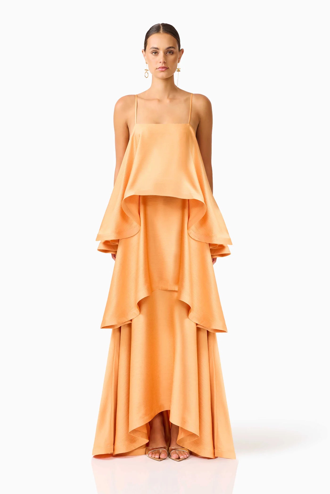 TILLY TIERED MAXI DRESS | ORANGE