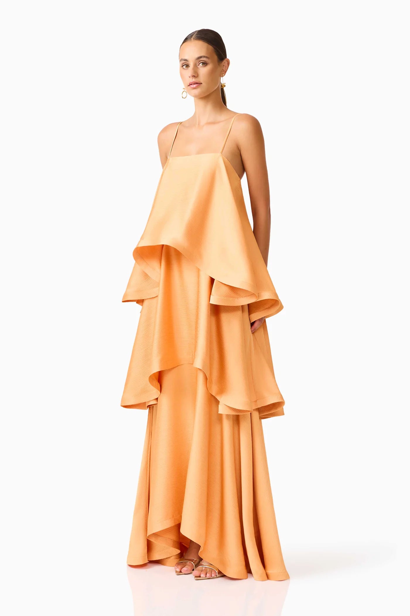 TILLY TIERED MAXI DRESS | ORANGE