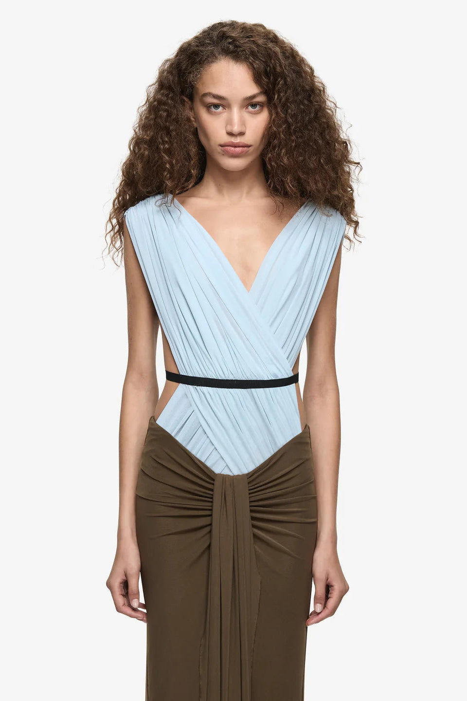 Anaya V Maxi Dress | Mist/Latte/Black