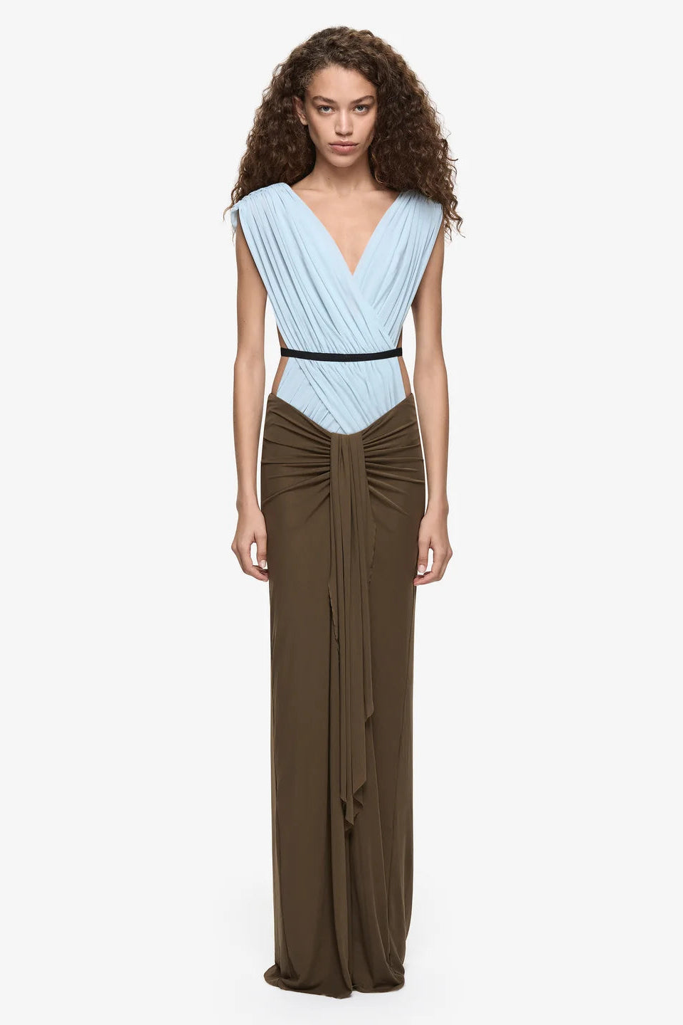 Anaya V Maxi Dress | Mist/Latte/Black