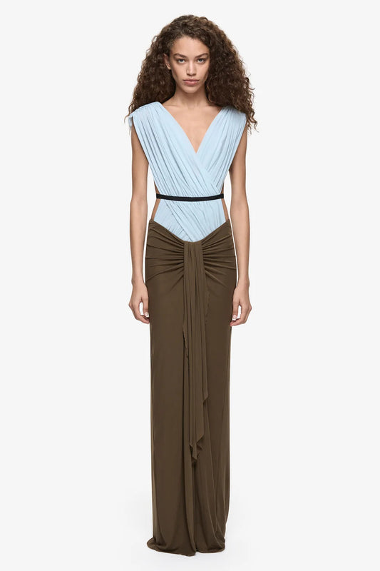 Anaya V Maxi Dress | Mist/Latte/Black