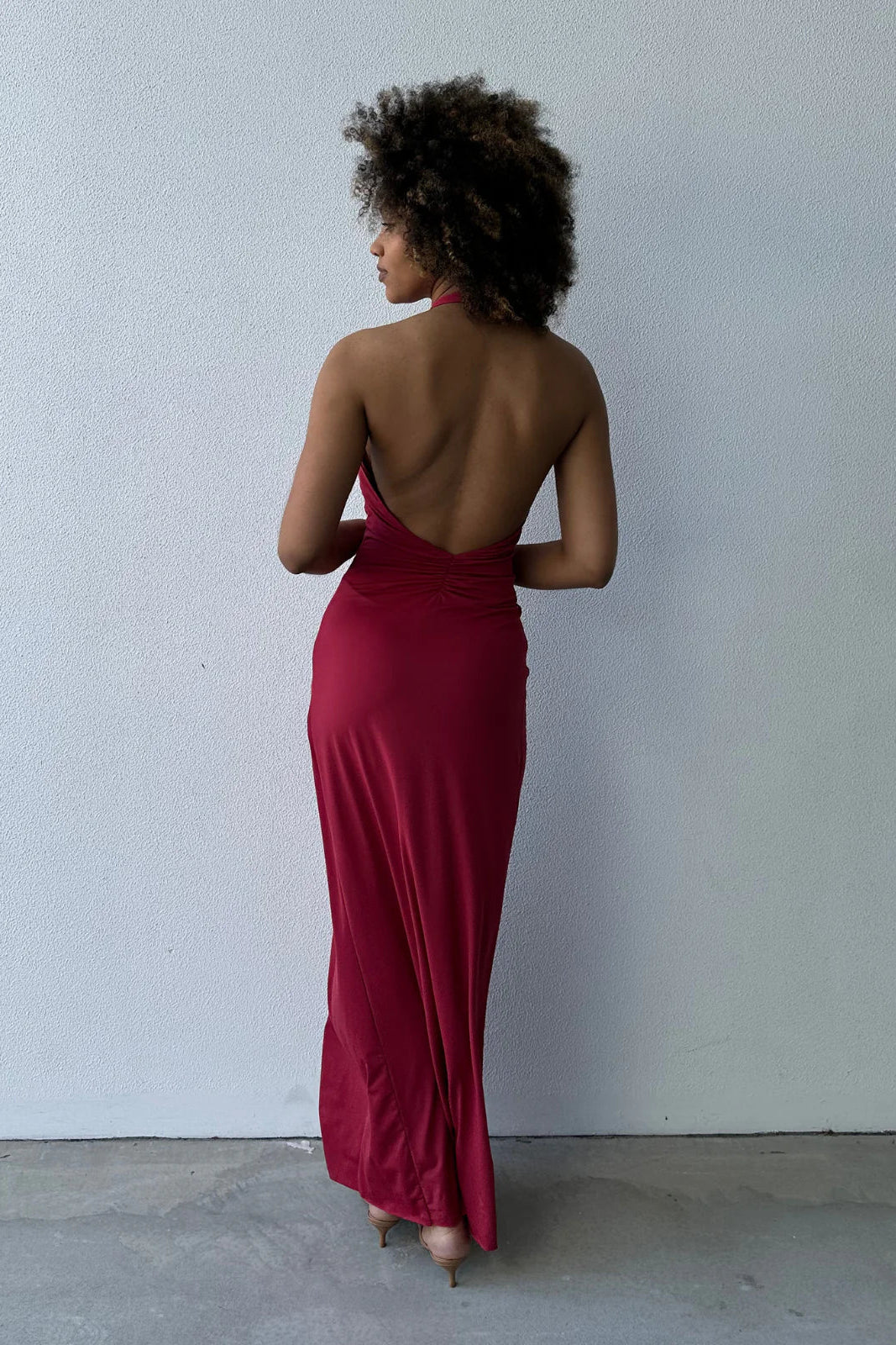 SUSIE PLUNGE MAXI DRESS | CHERRY