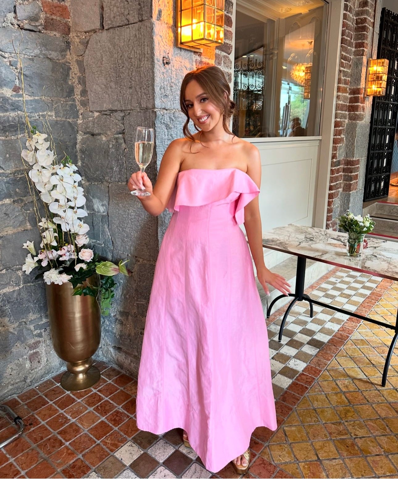 SHALLOWS STRAPLESS GOWN | PINK