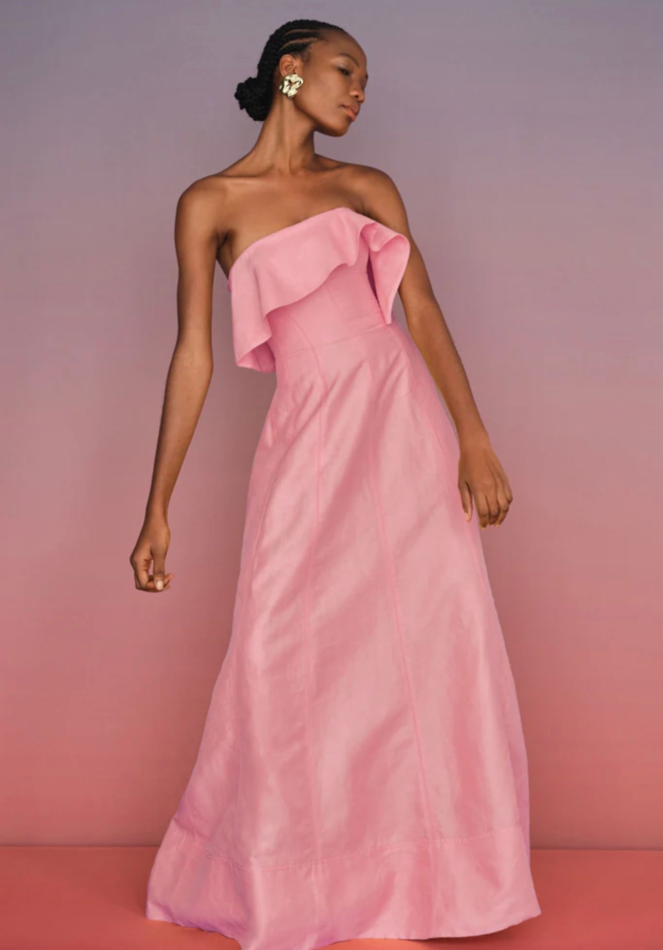 SHALLOWS STRAPLESS GOWN | PINK