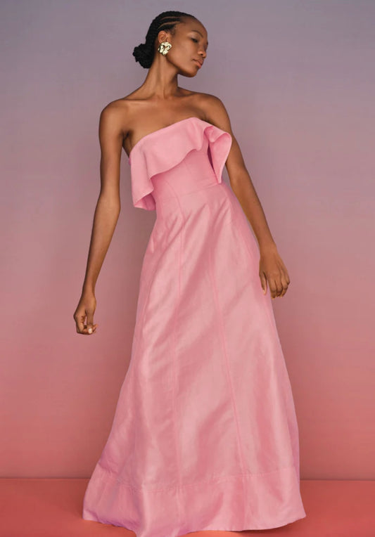 SHALLOWS STRAPLESS GOWN | PINK