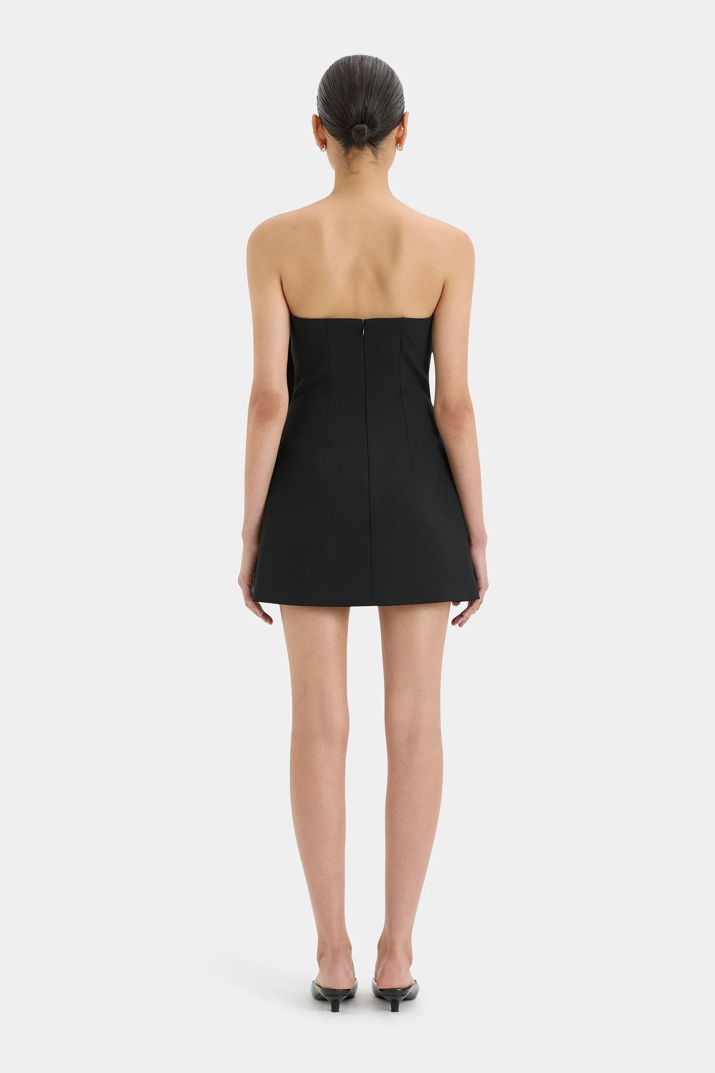 LEONARDO PLEATED MINI DRESS | BLACK