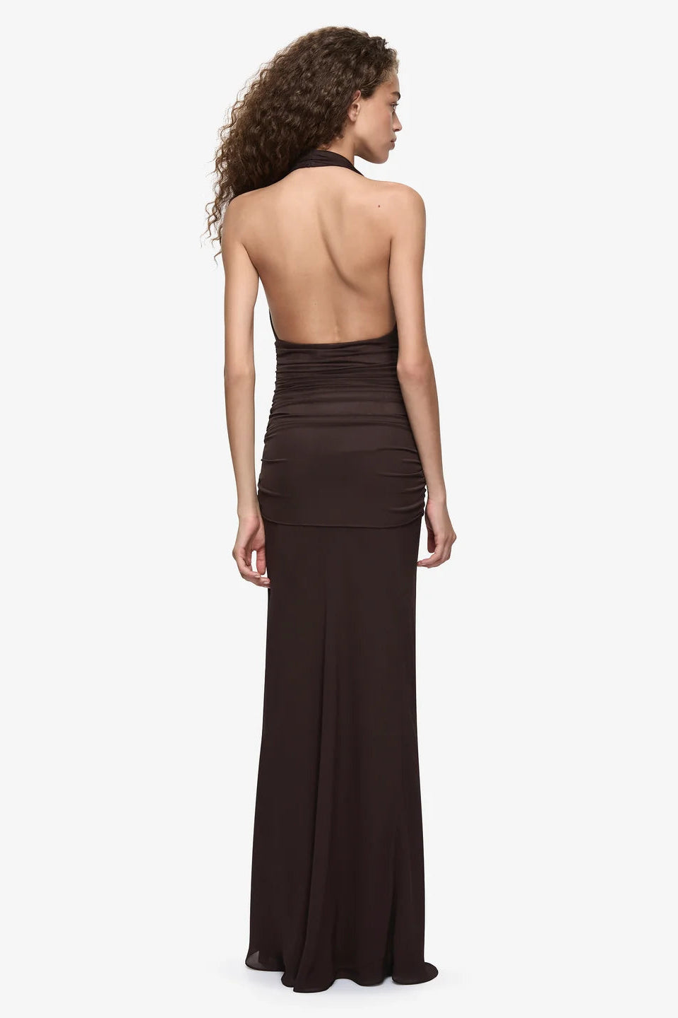 Cassis Drape Maxi Dress | Dark Chocolate