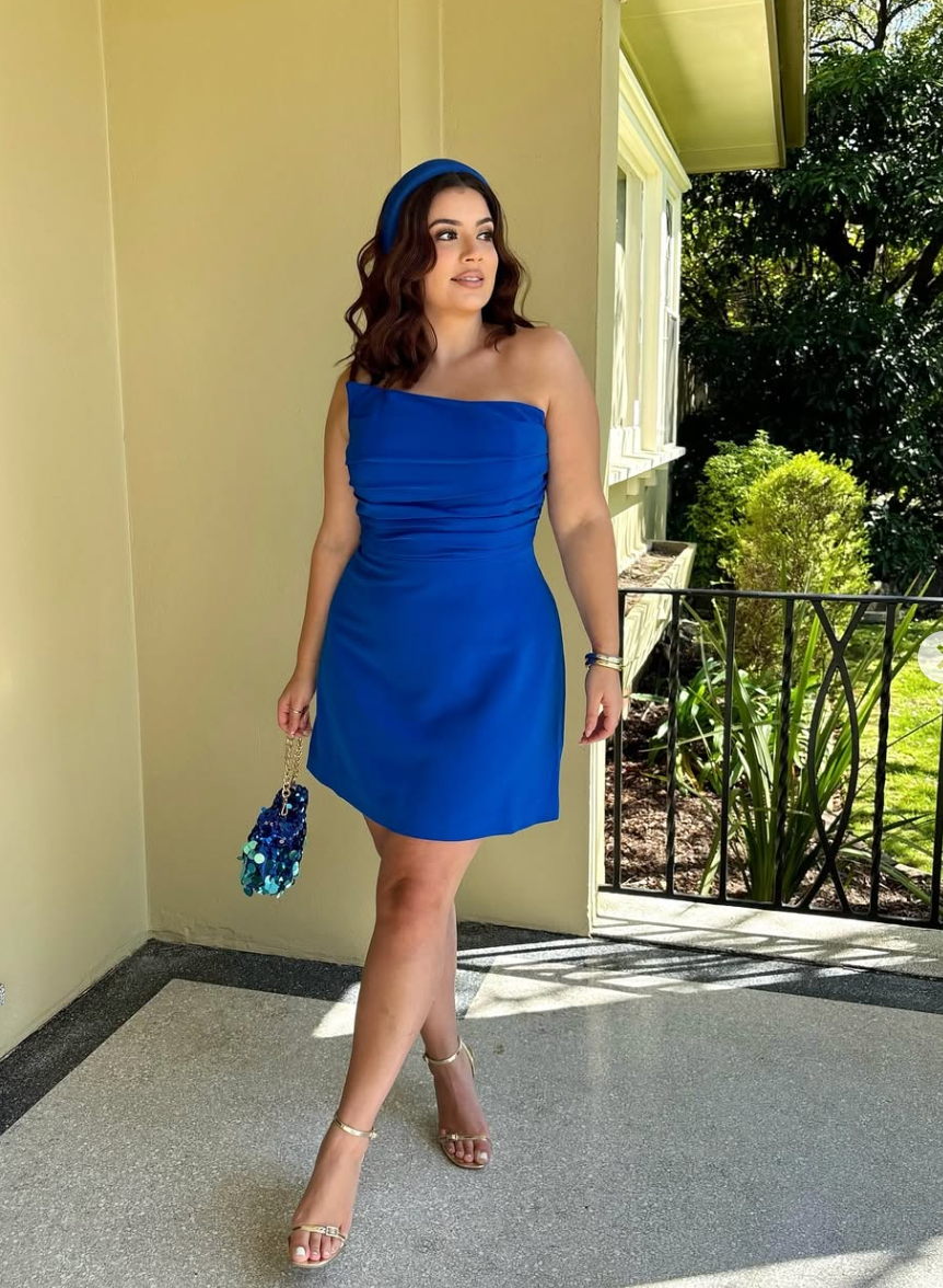 CASSIE STRAPLESS MINI DRESS | COBALT