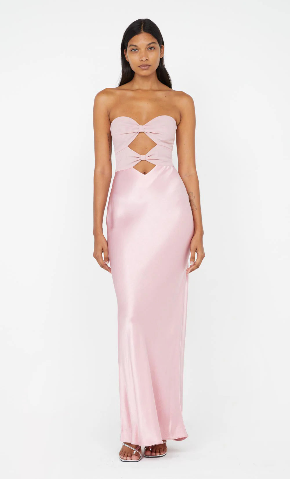 HALLE STRAPLESS DRESS | DUSTY PINK