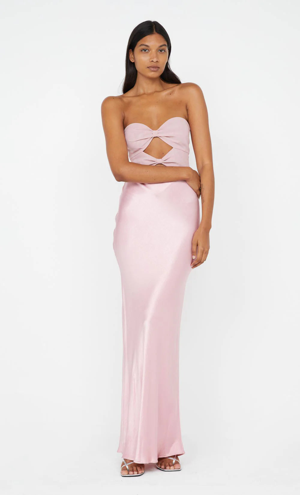 HALLE STRAPLESS DRESS | DUSTY PINK