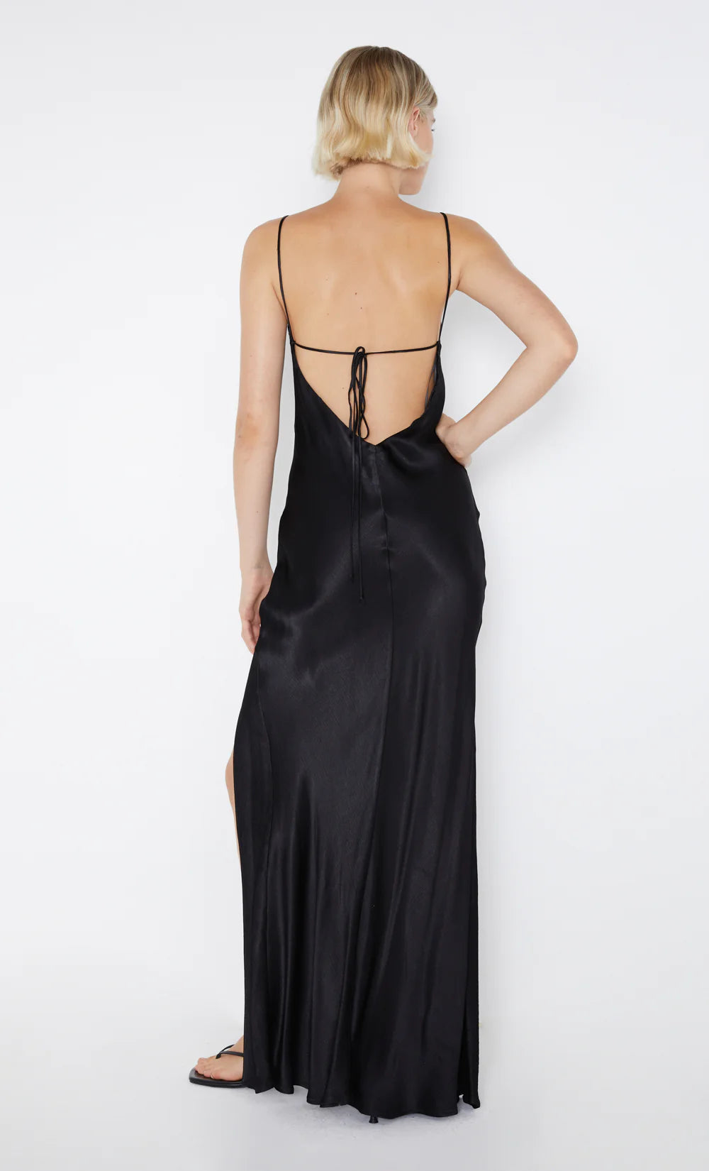 REN SPLIT MAXI DRESS | BLACK