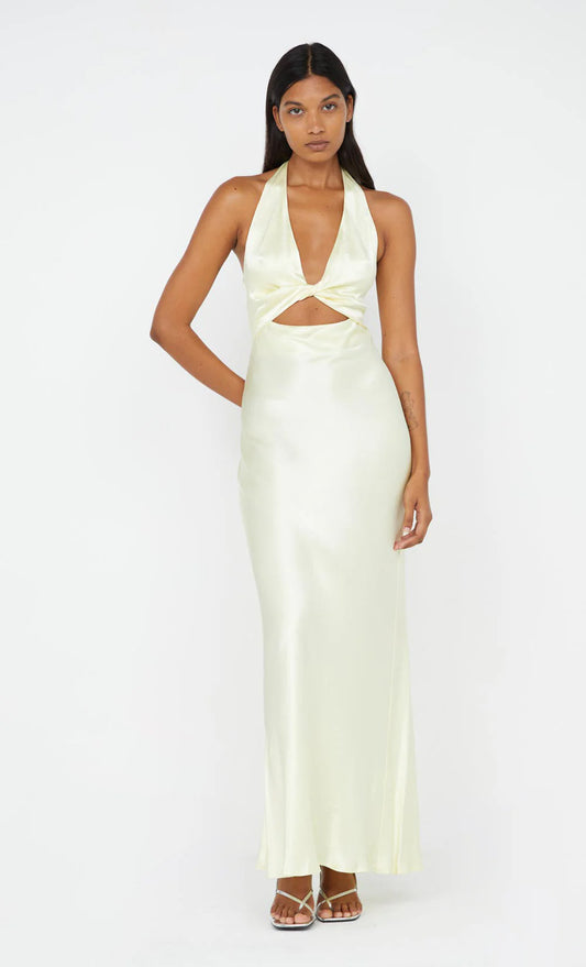 SABIA TWIST DRESS | ICE YELLOW