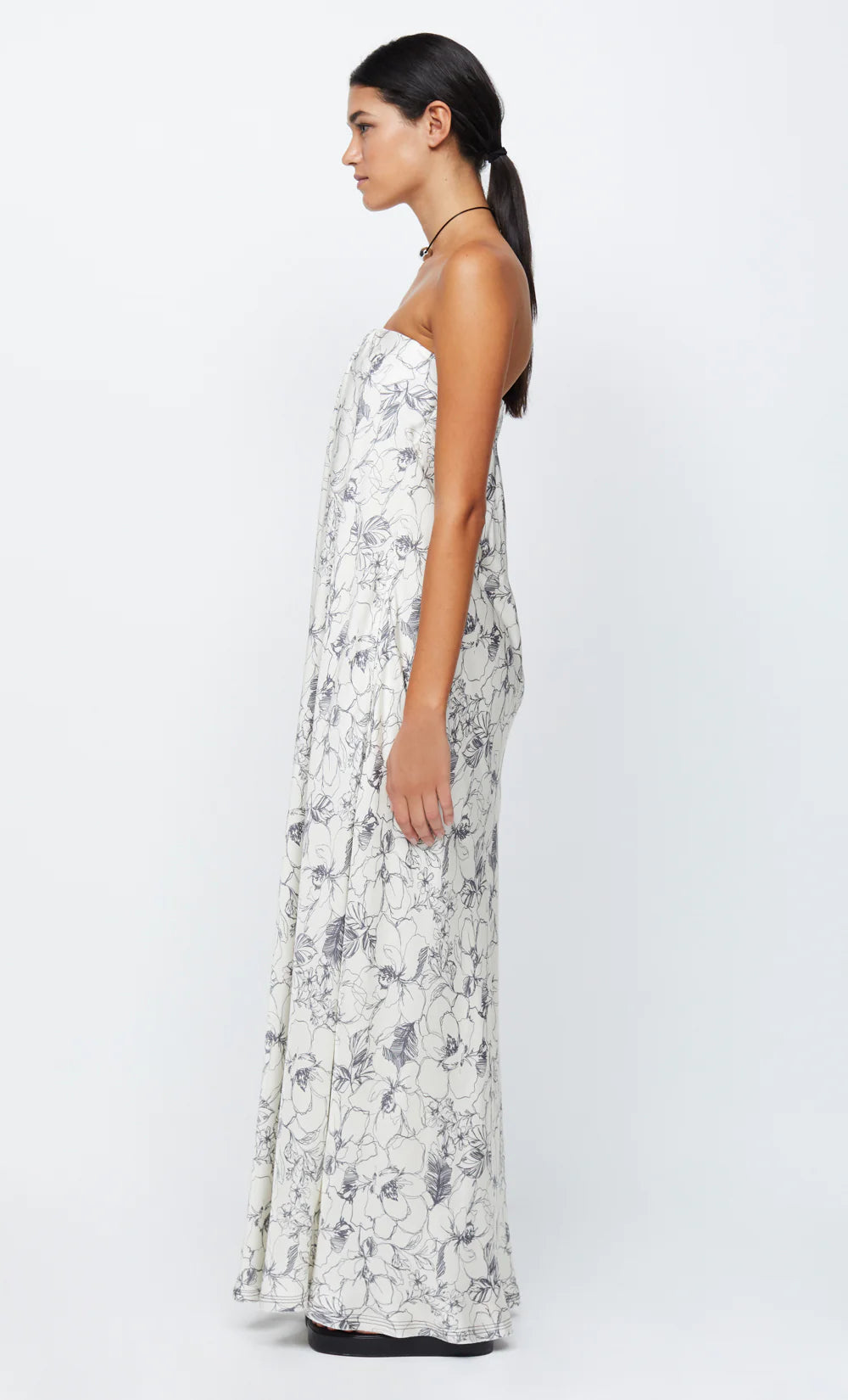 TILLIE STRAPLESS MAXI DRESS | LINEAR FLORAL