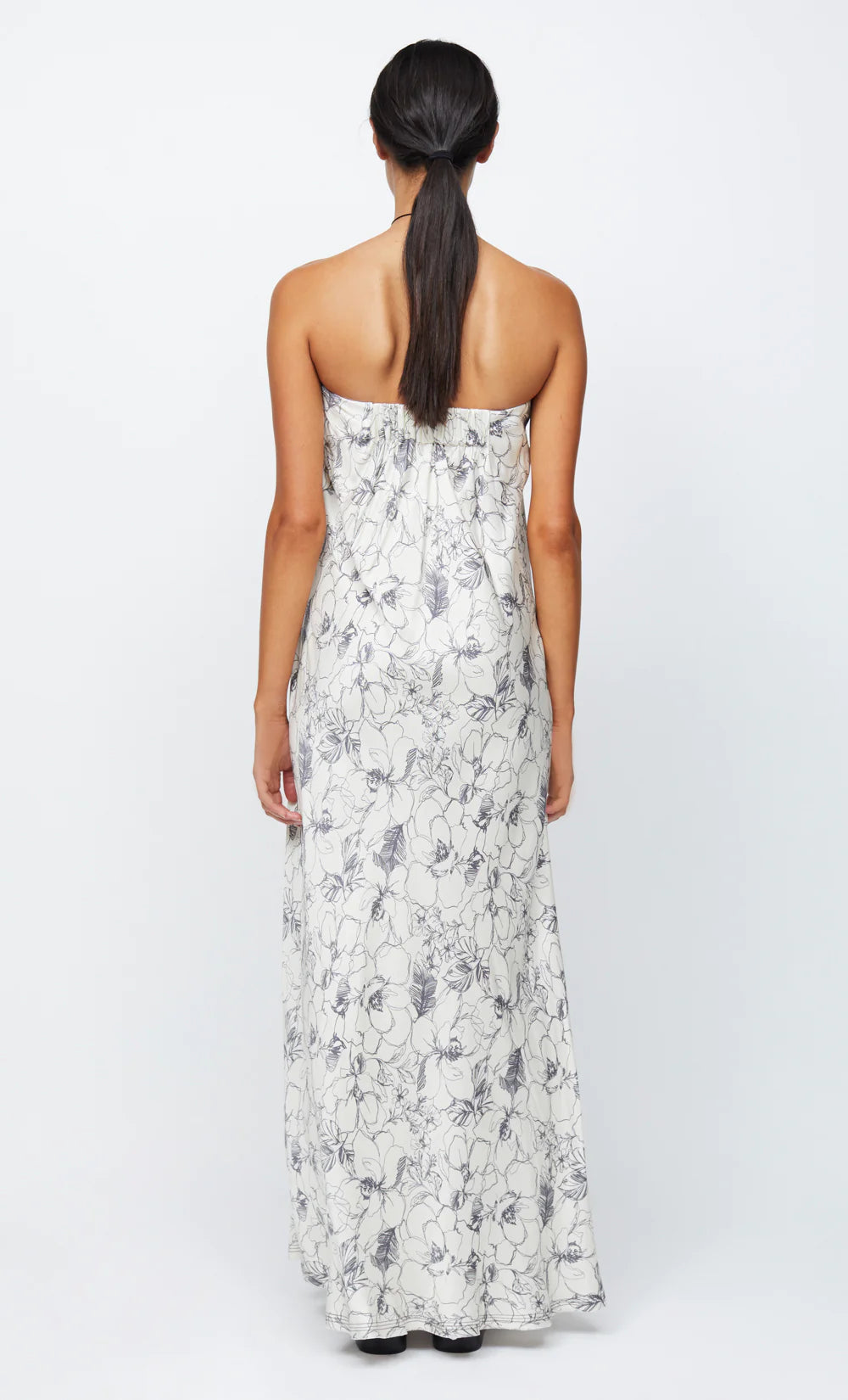 TILLIE STRAPLESS MAXI DRESS | LINEAR FLORAL