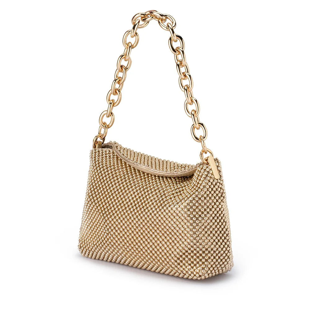 SKYLAR BALL MESH BAG | GOLD